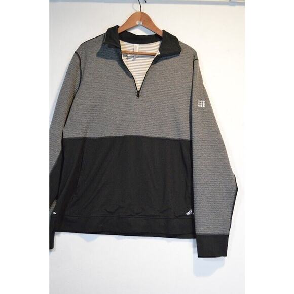 Adidas Womens Pullover Sweatshirt XXL Mock Neck Long Sleeve Half Zip Black - Picture 3 of 11